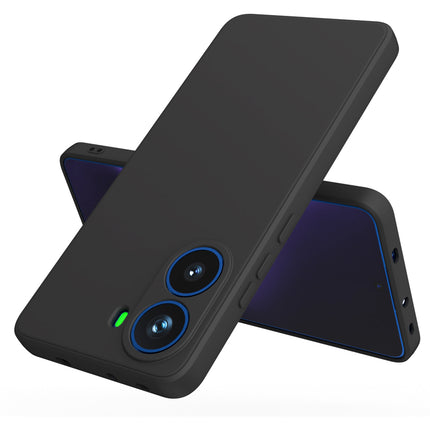 Kapa Matte Protective Lens Flexible Back Cover for Poco X7 Pro 5G | Slim Silicone with Soft Lining Shockproof Full Body Bumper Case (Black)