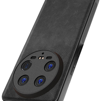 Kapa Tux Leather Back Cover for Xiaomi 14 ULTRA (5G) | Slim Shockproof Camera Protection Bumper Case (Black)