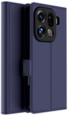 Kapa Noble Slim Magnetic Leather Flip Case Cover for Oppo Find X9 Pro | Card Holder Stand Flip Wallet Case (Blue) - Mobizang