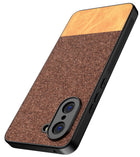 Kapa Soft Fabric & Leather Hybrid Protective Back Cover for OnePlus Nord CE 5 | Shockproof Slim Hard Anti Slip Back Case (Brown)
