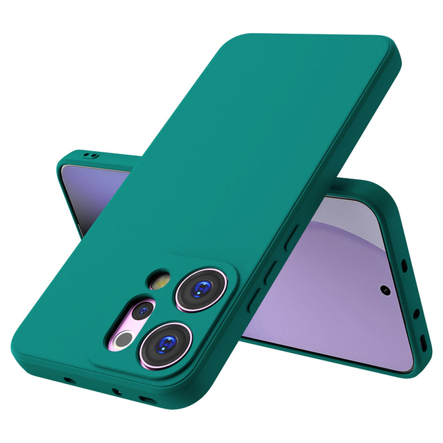 Kapa Matte Protective Lens Flexible Back Cover for Oppo Reno 14 5G | Slim Silicone with Soft Lining Shockproof Full Body Bumper Case (Green)