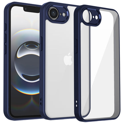 Kapa Hawkeye Clear Back Cover for Apple iPhone 16E | Camera Lens Protector Shockproof Slim Clear Case Cover (Blue Sides)