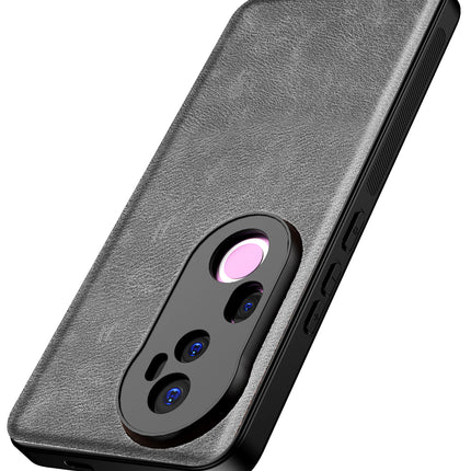 Kapa Tux Leather Back Cover for Vivo T4 Ultra 5G | Slim Shockproof Camera Protection Bumper Case (Grey)