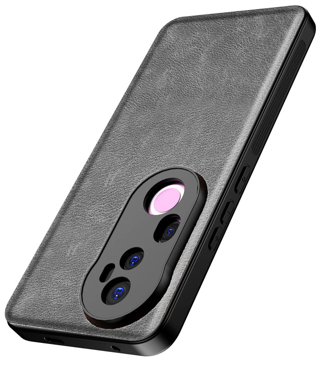 Kapa Tux Leather Back Cover for Vivo T4 Ultra 5G | Slim Shockproof Camera Protection Bumper Case (Grey)
