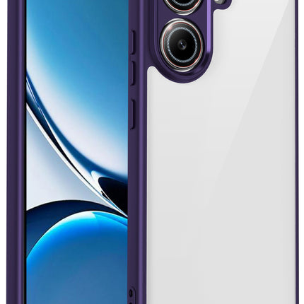 Kapa Hawkeye Clear Slim Tough Back Cover for Poco F7 5G | Camera Lens Protector Anti Yellow Shockproof Clear Hybrid Case Cover (Purple Sides)