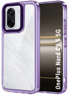 Kapa Warrior Acrylic Clear Back Cover For OnePlus Nord CE 5 | Slim Shockproof [Military Grade Protection] Hybrid Bumper Case (Purple Sides)