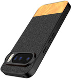 Kapa Soft Fabric & Leather Hybrid Protective Back Cover for Google Pixel 10 | Shockproof Slim Hard Anti Slip Back Case (Black,Brown)