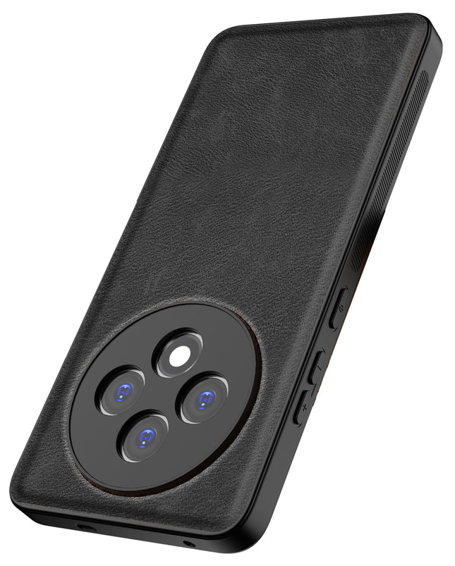 Kapa Tux Leather Back Cover for Oppo F27 (5G) | Slim Shockproof Camera Protection Bumper Case (Black)