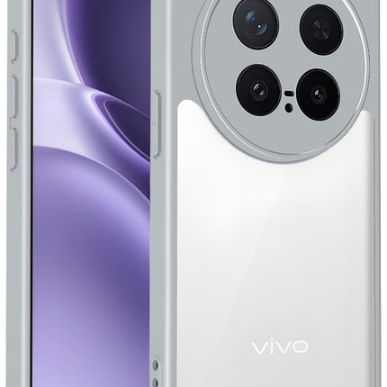 Kapa Hawkeye Clear Slim Tough Back Cover for Vivo X300 Pro 5G | Camera Lens Protector Anti Yellow Shockproof Clear Hybrid Case Cover (Grey)