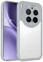 Kapa Hawkeye Clear Slim Tough Back Cover for Vivo X300 Pro 5G | Camera Lens Protector Anti Yellow Shockproof Clear Hybrid Case Cover (Grey)