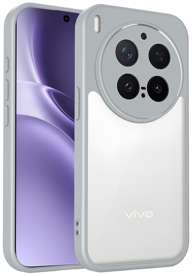Kapa Hawkeye Clear Slim Tough Back Cover for Vivo X300 Pro 5G | Camera Lens Protector Anti Yellow Shockproof Clear Hybrid Case Cover (Grey)