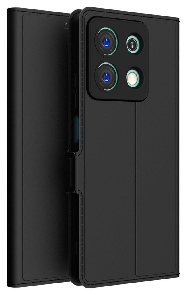 Kapa Noble Slim Magnetic Leather Flip Case Cover for Redmi Note 13 (5G) | Card Holder Stand Flip Wallet Case (Black) - Mobizang