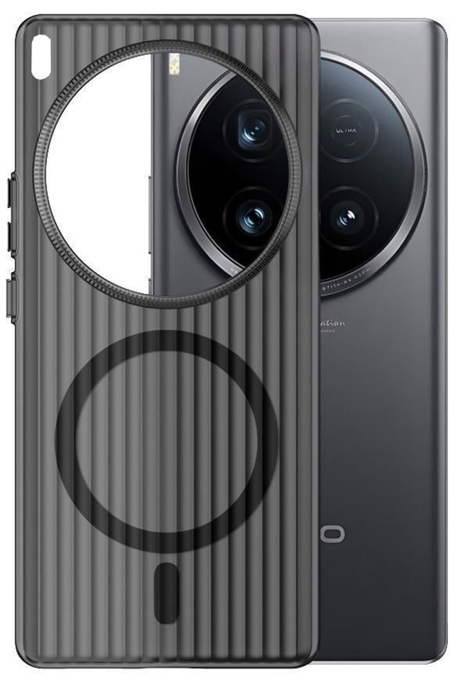 Kapa Wave Magnetic Frosted Grip Back Cover for Vivo X300 Pro 5G | [MagSafe Compatible] Wireless charging, Slim, Metal Buttons Matte Finish Back Case (Grey)
