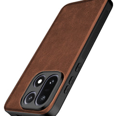 Kapa Tux Leather Back Cover for OnePlus 15 | Slim Shockproof Camera Protection Bumper Case (Brown) - Mobizang