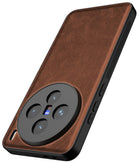 Kapa Tux Leather Back Cover for Vivo X200 (5G) | Slim Shockproof Camera Protection Bumper Case (Brown) - Mobizang