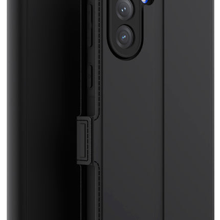 Kapa Noble Slim Magnetic Leather Flip Case Cover for Samsung Galaxy A36 | Card Holder Stand Flip Wallet Case (Black) - Mobizang