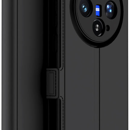 Kapa Noble Slim Magnetic Leather Flip Case Cover for Vivo X300 5G | Card Holder Stand Flip Wallet Case (Black) - Mobizang