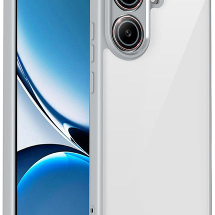 Kapa Hawkeye Clear Slim Tough Back Cover for Poco F7 5G | Camera Lens Protector Anti Yellow Shockproof Clear Hybrid Case Cover (Grey Sides)