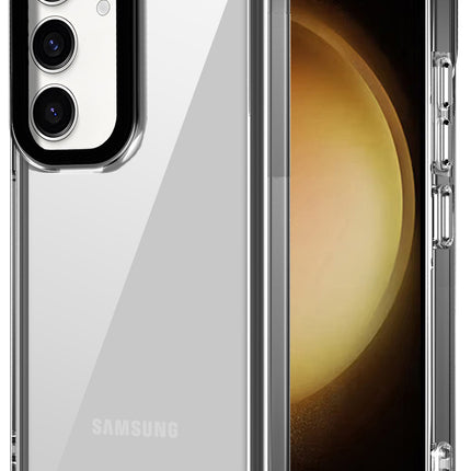Kapa Warrior Acrylic Clear Back Cover For Samsung Galaxy S25 Plus | Slim Shockproof [Military Grade Protection] Hybrid Bumper Case (Grey Sides)