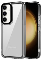 Kapa Warrior Acrylic Clear Back Cover For Samsung Galaxy S25 Plus | Slim Shockproof [Military Grade Protection] Hybrid Bumper Case (Grey Sides)