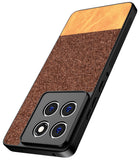 Kapa Soft Fabric & Leather Hybrid Protective Back Cover for Moto Edge 60 / Edge 60 Fusion | Shockproof Slim Hard Anti Slip Back Case (Brown)