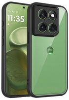 Kapa Hawkeye Clear Slim Tough Back Cover for Moto Edge 60 Stylus | Camera Lens Protector Anti Yellow Shockproof Clear Hybrid Case Cover (Black)