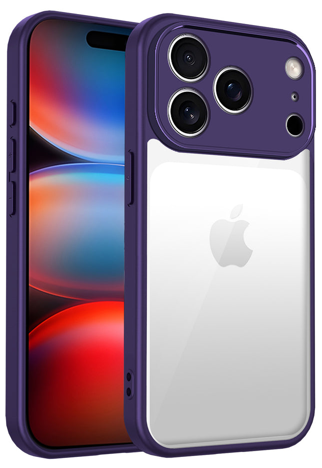 Kapa Hawkeye Clear Slim Tough Back Cover for Apple iPhone 17 Pro Max | Camera Lens Protector Anti Yellow Shockproof Clear Hybrid Case Cover (Purple) - Mobizang