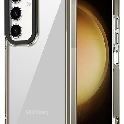 Kapa Warrior Acrylic Clear Back Cover For Samsung Galaxy A55 (5G) | Slim Shockproof [Military Grade Protection] Hybrid Bumper Case (Grey Sides)