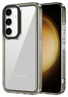 Kapa Warrior Acrylic Clear Back Cover For Samsung Galaxy A55 (5G) | Slim Shockproof [Military Grade Protection] Hybrid Bumper Case (Grey Sides)