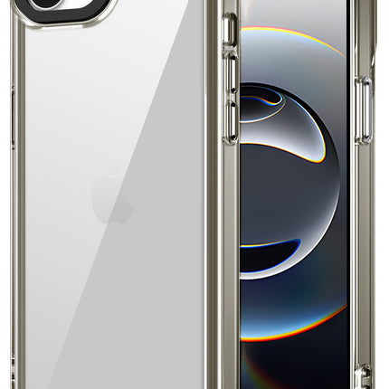 Kapa Warrior Acrylic Clear Back Cover For Apple iPhone 16E | Slim Shockproof [Military Grade Protection] Hybrid Bumper Case (Grey Sides) - Mobizang