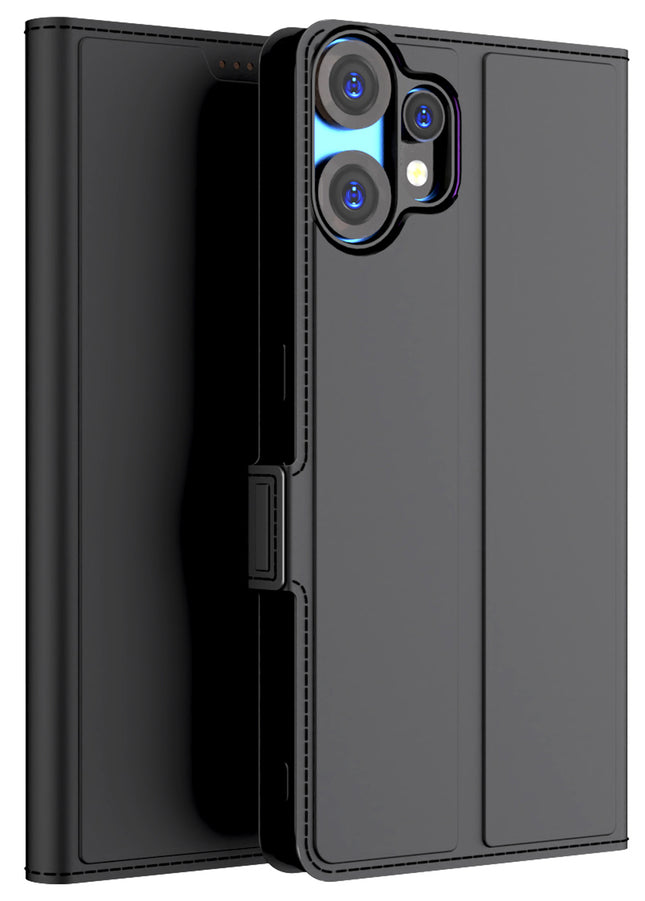 Kapa Noble Slim Magnetic Leather Flip Case Cover for CMF Phone 2 Pro | Card Holder Stand Flip Wallet Case (Black) - Mobizang