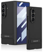 Kapa Leather Case with Stand and Hinge Protection Back Cover for Samsung Galaxy Z Fold7 / Fold 7 | Ultra Thin Full Body Protection Hard Cover (Black)