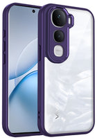 Kapa Hawkeye Clear Slim Tough Back Cover for Vivo Y400 Pro 5G | Camera Lens Protector Anti Yellow Shockproof Clear Hybrid Case Cover (Purple Sides) - Mobizang