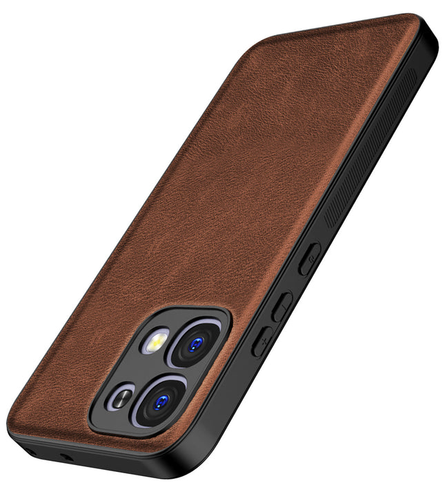 Kapa Tux Leather Back Cover for Oppo F31 5G | Slim Shockproof Camera Protection Bumper Case (Brown)