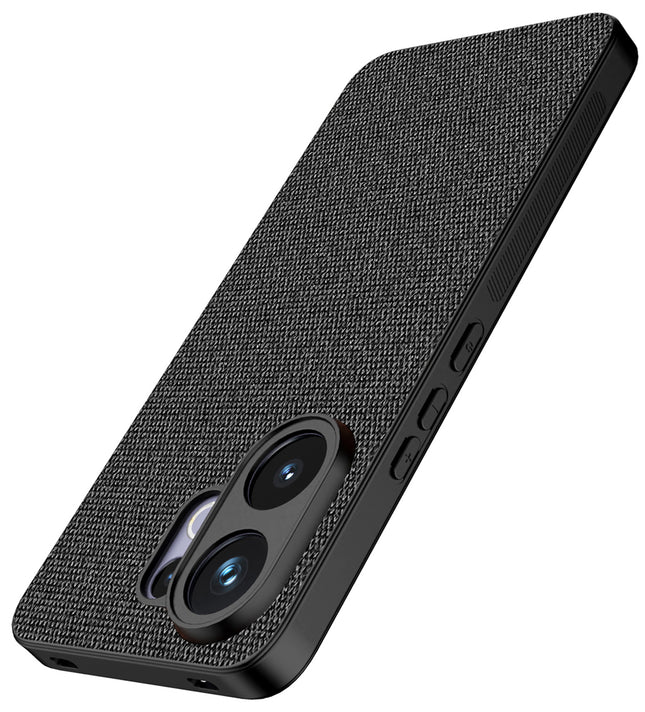 Kapa Soft Full Fabric Protective Back Case Cover for Vivo V60 / V60e / Vivo T4 Pro 5G | Shockproof Slim Hard Anti Slip Back Case (Black)