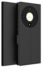 Kapa Noble Slim Magnetic Leather Flip Case Cover for Honor X9B (5G) | Card Holder Stand Flip Wallet Case (Black)
