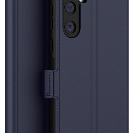 Kapa Noble Slim Magnetic Leather Flip Case Cover for Samsung Galaxy M55 / F55 | Card Holder Stand Flip Wallet Case (Blue)