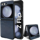 Kapa Tux Leather Back Cover for Samsung Galaxy Z Flip 6 | Slim Shockproof Camera Protection Bumper Case (Blue)