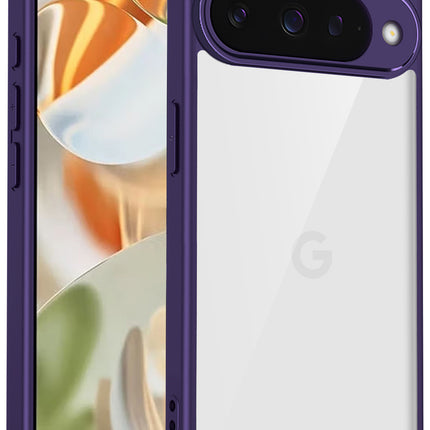 Kapa Hawkeye Clear Slim Tough Back Cover for Google Pixel 10 | Camera Lens Protector Anti Yellow Shockproof Clear Hybrid Case Cover (Purple)