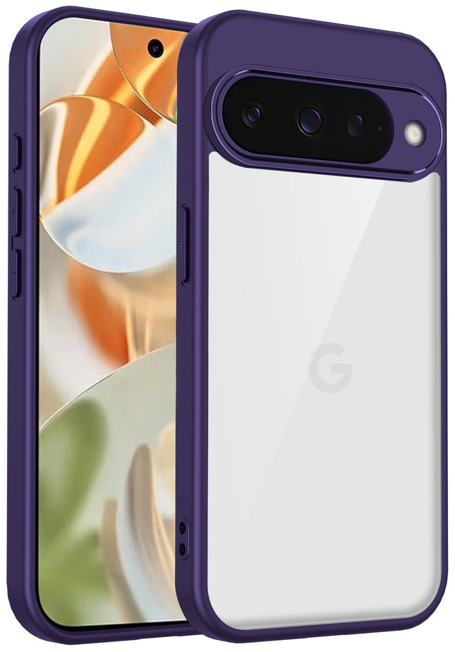 Kapa Hawkeye Clear Slim Tough Back Cover for Google Pixel 10 | Camera Lens Protector Anti Yellow Shockproof Clear Hybrid Case Cover (Purple)