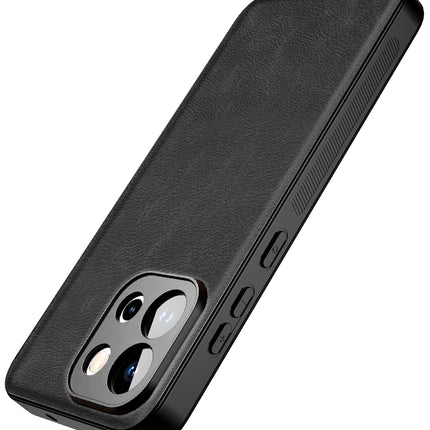 Kapa Tux Leather Back Cover for OnePlus 13S | Slim Shockproof Camera Protection Bumper Case (Black)