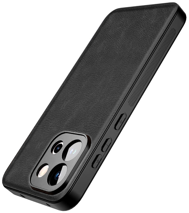 Kapa Tux Leather Back Cover for OnePlus 13S | Slim Shockproof Camera Protection Bumper Case (Black)