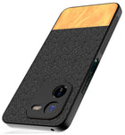 Kapa Soft Fabric & Leather Hybrid Protective Back Cover for IQOO Z9X | Shockproof Slim Hard Anti Slip Back Case (Black,Brown)