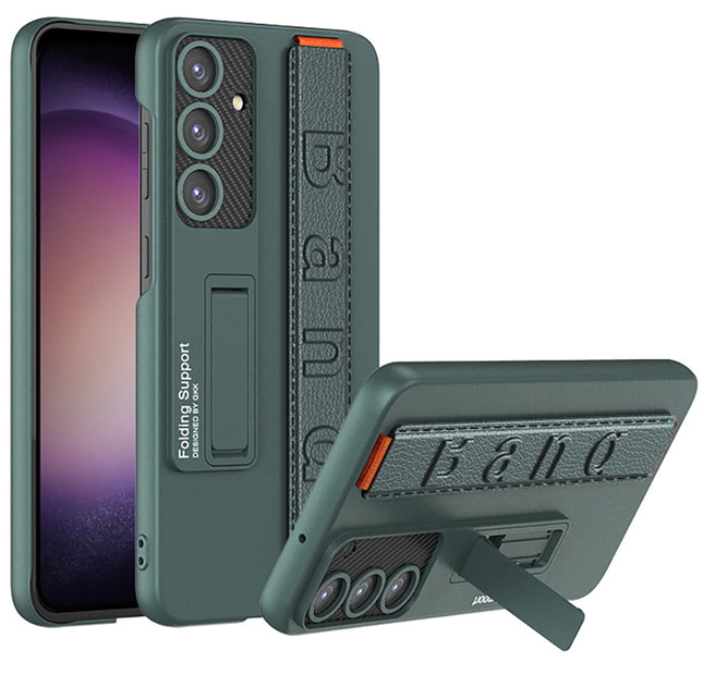 Kapa Ultra Thin Band + Stand Back Case for Samsung S24 | Slim Camera Lens Protection Cover with Kickstand (Green)