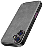 Kapa Tux Leather Back Cover for Apple iPhone 17 | Slim Shockproof Camera Protection Bumper Case (Grey)