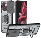 Kapa Armor Slider Back Cover for Vivo V30E (5G) | Inbuilt Ring + Camera Slider Shockproof Lens Protection Bumper Back Case (Grey)