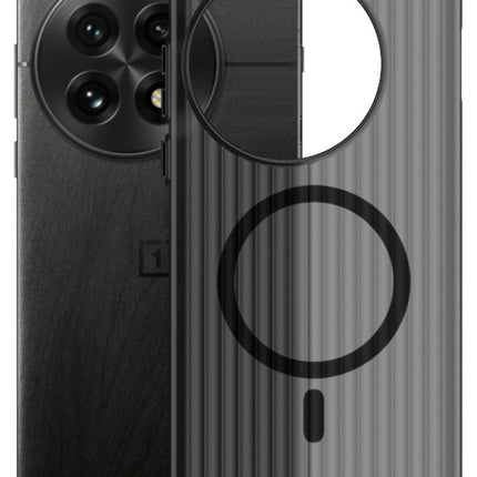 Kapa Matte Magnetic Wave Grip Back Cover for OnePlus 13 | [MagSafe Compatible] Wireless charging, Slim, Metal Buttons, Frosted Back Case (Grey) - Mobizang