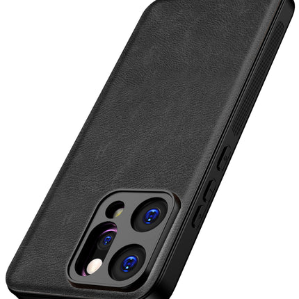 Kapa Tux Leather Back Cover for Oppo Reno 14 5G | Slim Shockproof Camera Protection Bumper Case (Black)