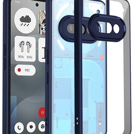 Kapa Hawkeye Clear Back Cover for Nothing Phone 3A 5G | Camera Lens Protector Shockproof Slim Clear Case Cover (Blue Sides)