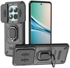Kapa Armor Slider Back Cover for Redmi Note 15 5G | Inbuilt Ring + Camera Slider Shockproof Lens Protection Bumper Back Case (Black) - Mobizang
